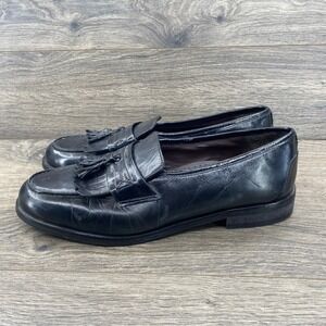 Nunn Bush Mens Black Leather Tassel Loafer Dress Shoes 10.5 M